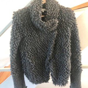 IRO Caty Boucle Knit Jacket Gray SZ 36